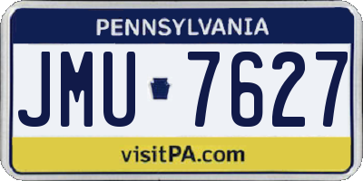 PA license plate JMU7627