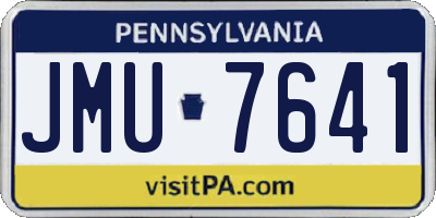 PA license plate JMU7641
