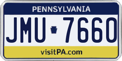 PA license plate JMU7660