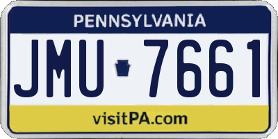 PA license plate JMU7661