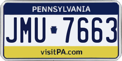 PA license plate JMU7663