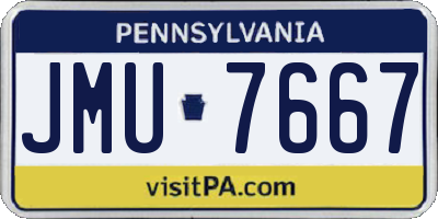 PA license plate JMU7667