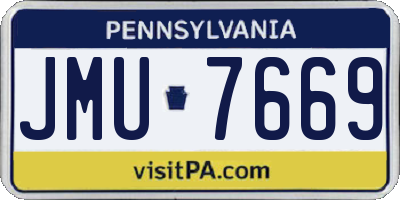 PA license plate JMU7669