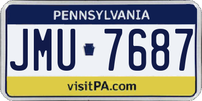 PA license plate JMU7687