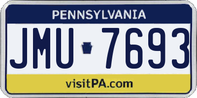 PA license plate JMU7693