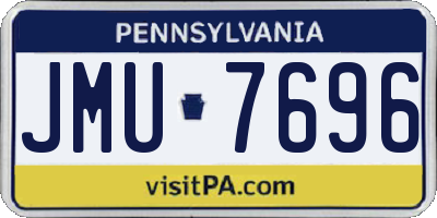 PA license plate JMU7696