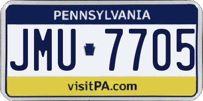 PA license plate JMU7705