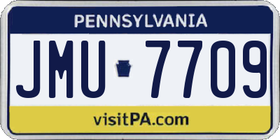 PA license plate JMU7709