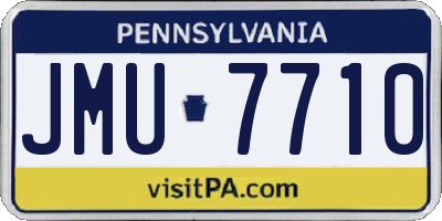 PA license plate JMU7710