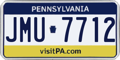 PA license plate JMU7712