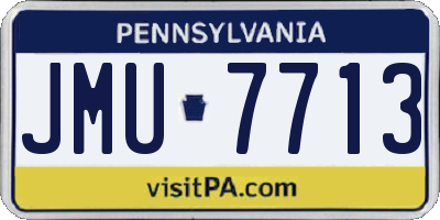PA license plate JMU7713