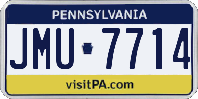 PA license plate JMU7714