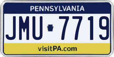 PA license plate JMU7719