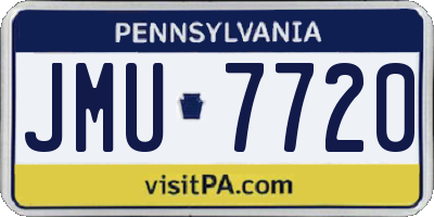 PA license plate JMU7720