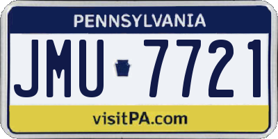 PA license plate JMU7721