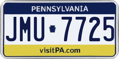 PA license plate JMU7725