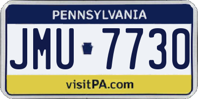 PA license plate JMU7730