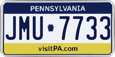 PA license plate JMU7733