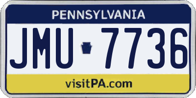 PA license plate JMU7736