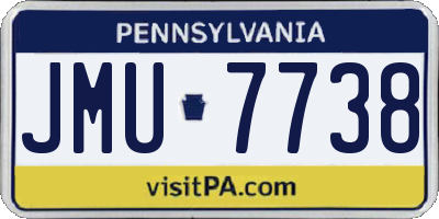 PA license plate JMU7738