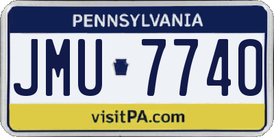 PA license plate JMU7740