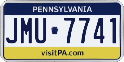 PA license plate JMU7741