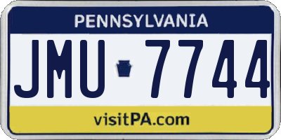 PA license plate JMU7744