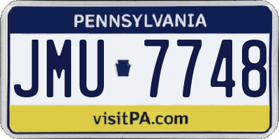 PA license plate JMU7748