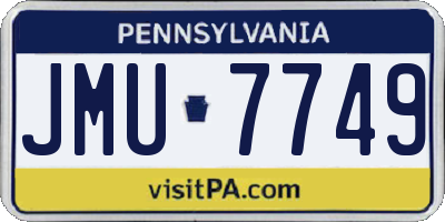 PA license plate JMU7749