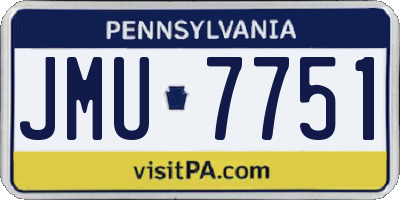 PA license plate JMU7751