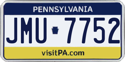 PA license plate JMU7752