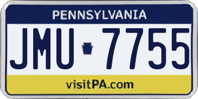 PA license plate JMU7755