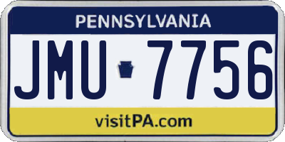 PA license plate JMU7756