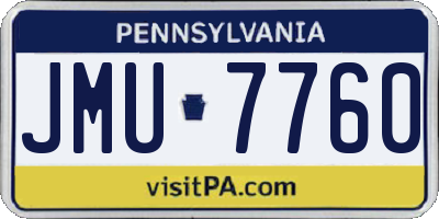 PA license plate JMU7760