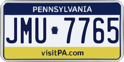 PA license plate JMU7765