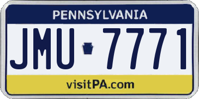 PA license plate JMU7771