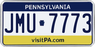 PA license plate JMU7773
