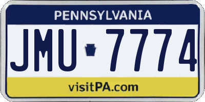 PA license plate JMU7774