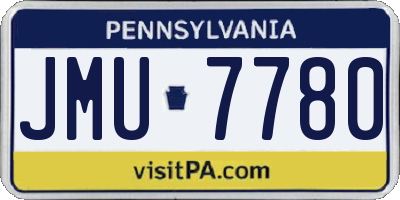 PA license plate JMU7780
