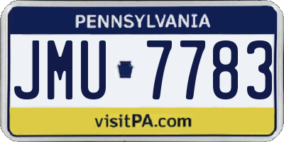 PA license plate JMU7783
