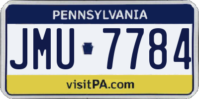 PA license plate JMU7784
