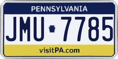 PA license plate JMU7785