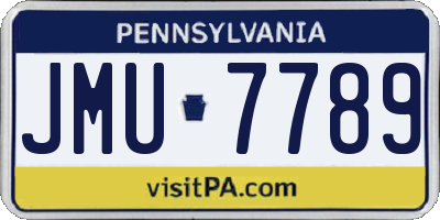 PA license plate JMU7789