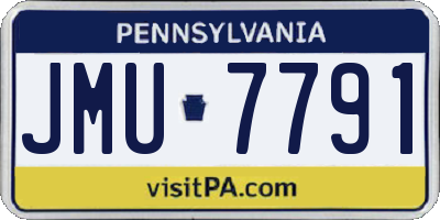 PA license plate JMU7791