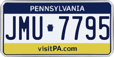 PA license plate JMU7795