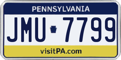 PA license plate JMU7799