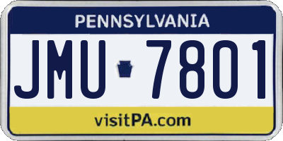 PA license plate JMU7801