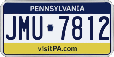 PA license plate JMU7812