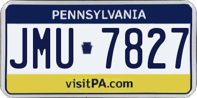 PA license plate JMU7827
