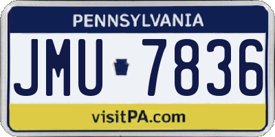 PA license plate JMU7836